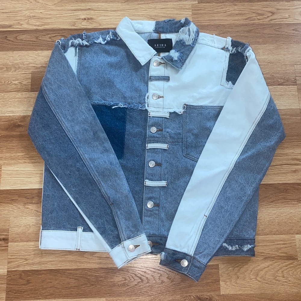 Oversized Patchwork Denim Jacket